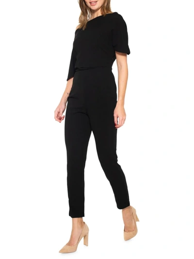 Shop Alexia Admor Women's Draped One-shoulder Jumpsuit In Black