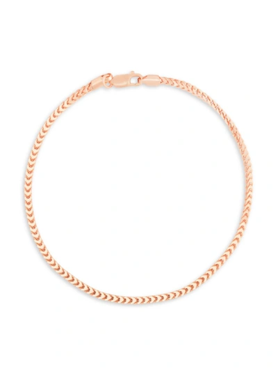 Shop Chloe & Madison Women's 18k Rose Goldplated Sterling Silver Wheat Chain Anklet