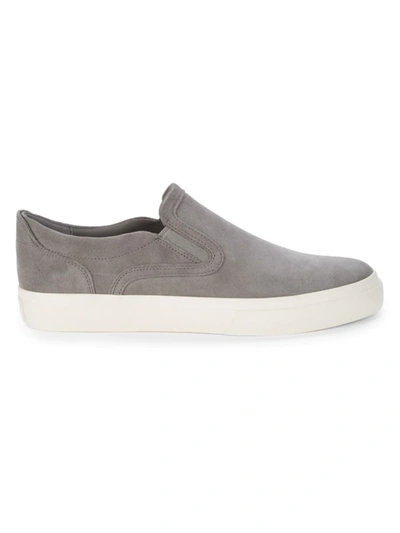 Shop Vince Men's Fairfax Suede Slip-on Shoes In Smoke