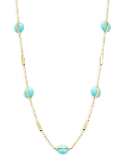 Shop Ippolita Women's Senso 18k Yellow Gold & Turquoise Station Necklace