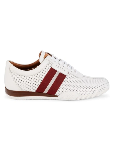 BALLY MEN'S FRENZ STRIPED PERFORATED LOW TOP SNEAKERS 