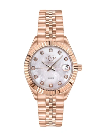 Shop Gv2 Women's Naples Rose Goldtone Stainless Steel & Diamond Bracelet Watch