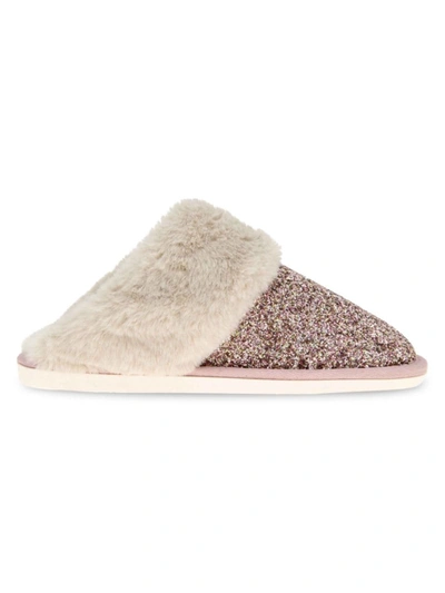 Shop Bcbgeneration Women's Triaa Faux Fur-lined Sequin Slippers In Gold