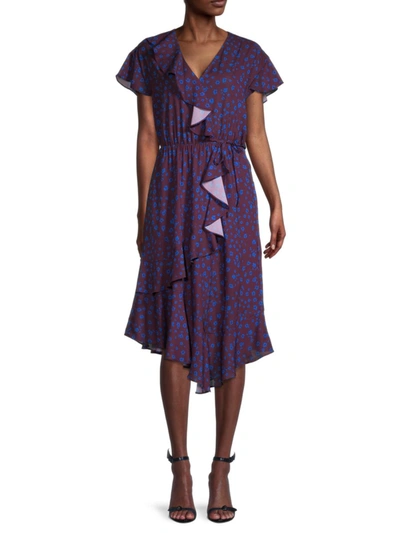 Shop Parker Women's Ruffle Blouson Dress In Cobalt