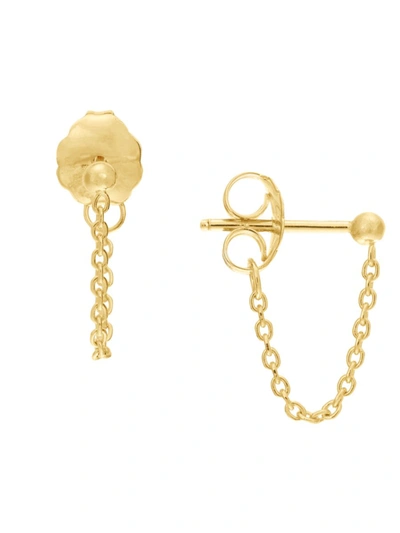 Shop Saks Fifth Avenue Women's 14k Yellow Gold Cable Chain Drop Earrings