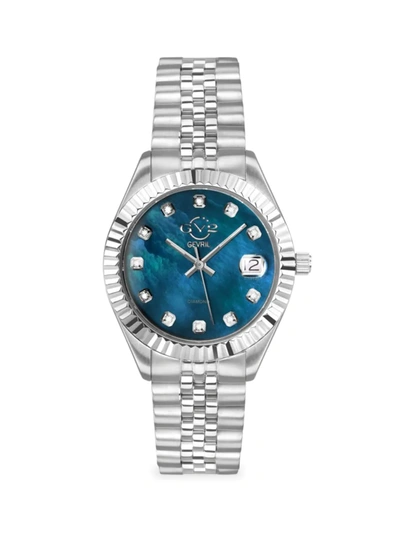 Shop Gv2 Women's Naples Stainless Steel, Mother-of-pearl & Diamond Bracelet Watch In Neutral