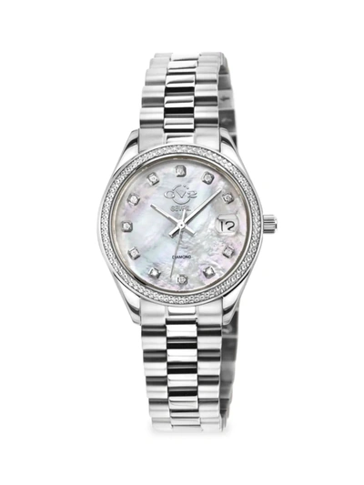 Shop Gv2 Women's Turin 32mm Stainless Steel & Diamond Swiss Bracelet Watch In Neutral