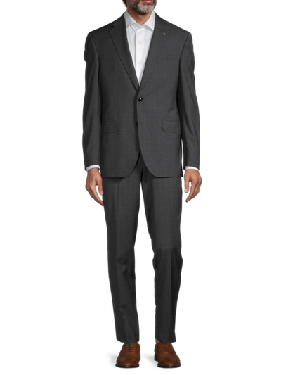 Shop Ted Baker Men's Jarrow Regular-fit Textured Wool Suit In Charcoal