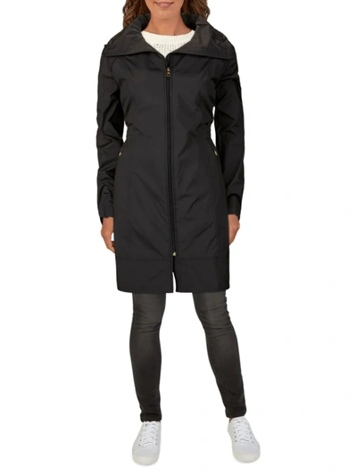 Shop Cole Haan Women's Packable Raincoat In Black