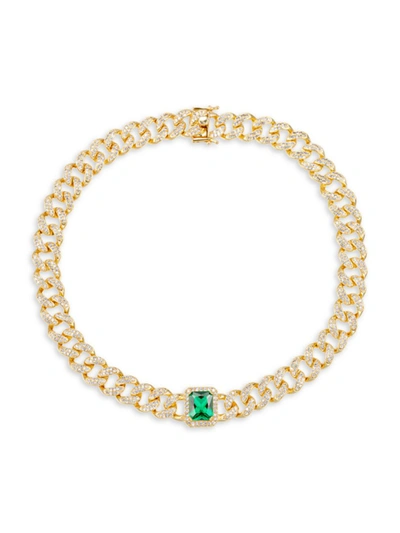 Shop Eye Candy La Women's Luxe Camila 18k Goldplated & Cubic Zirconia Collar Necklace In Neutral