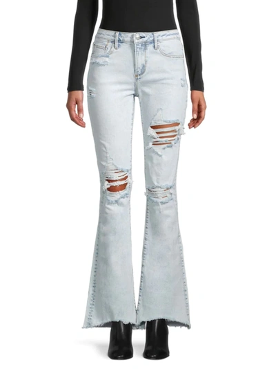 Shop Driftwood Women's Eva Acid Wash Boot-cut Jeans In Bleach