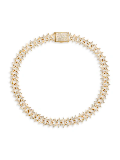 Shop Eye Candy La Women's Luxe Gianna 18k Goldplated & Cubic Zirconia Collar Necklace In Neutral