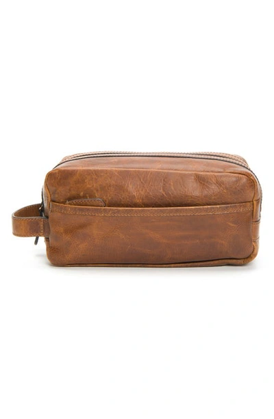 Shop Frye 'logan' Leather Travel Kit In Cognac
