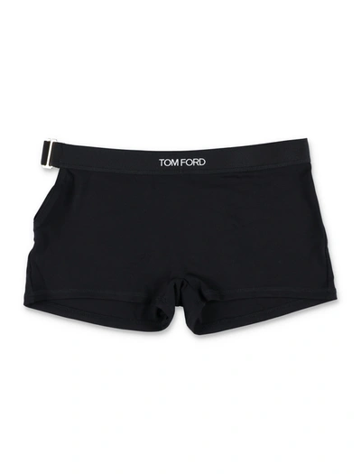 Shop Tom Ford Cut Out Logo Intarsia Boxer Briefs In Black