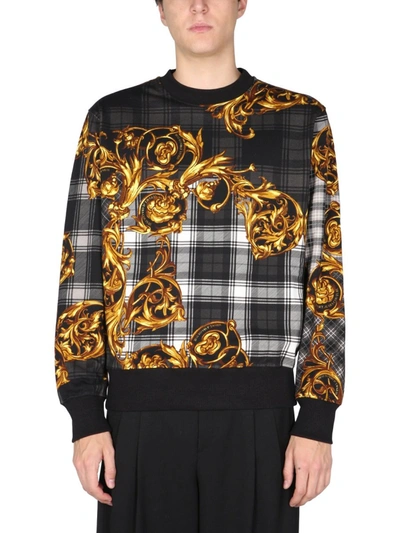Shop Versace Jeans Couture Baroque Print Crewneck Sweatshirt In Multi