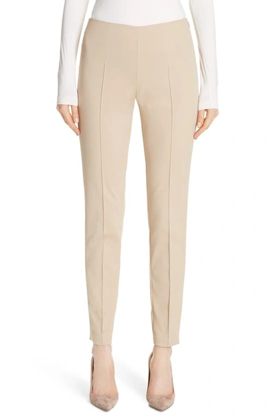 Shop Akris Melissa Slim Techno Cotton Blend Pants In Sand