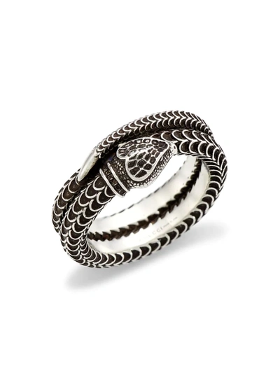 Shop Gucci Men's Sterling Silver Snake Ring