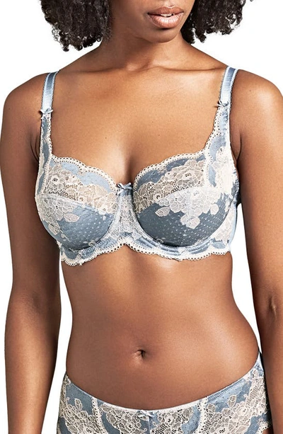 Panache Womens Crystal Blue Clara Lace-embellished Stretch-jersey Full-cup  Bra 30d