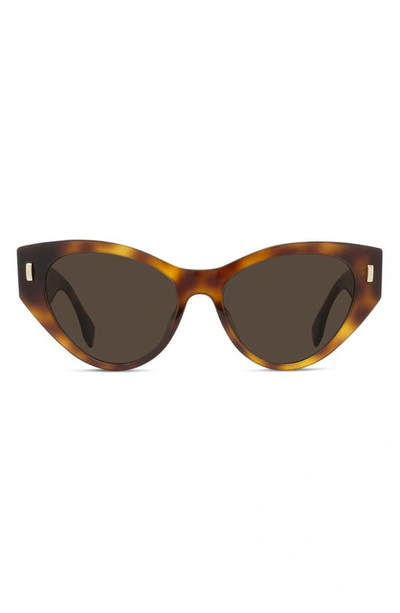 Shop Fendi 55mm Cat Eye Sunglasses In Blonde Havana / Brown