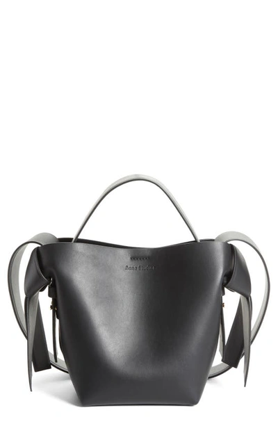 Shop Acne Studios Mini Musubi Leather Top Handle Bag In Black