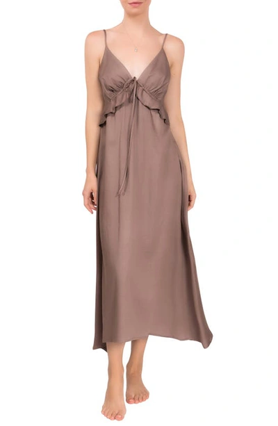 Shop Everyday Ritual Sophia Nightgown In Chocolate