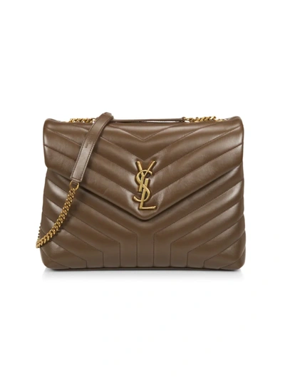 Shop Saint Laurent Women's Loulou Matelassé Leather Shoulder Bag In Brown