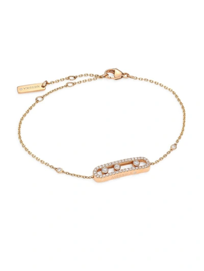 Shop Messika Women's Move Classic 18k Rose Gold & Diamond Baby Move Bracelet In Pink Gold
