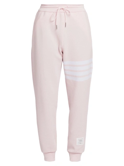 Shop Thom Browne 4-bar Cotton Sweatpants In Light Pink