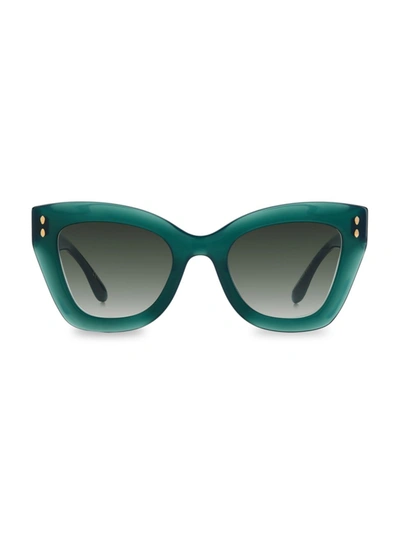 Shop Isabel Marant Women's 51mm Cat Eye Sunglasses In Green