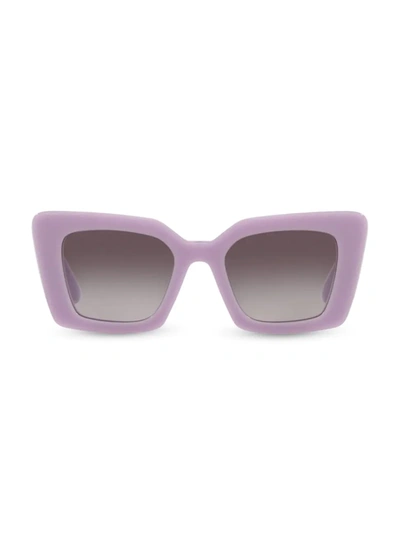 Shop Burberry Women's 51mm Square Sunglasses In Lilac