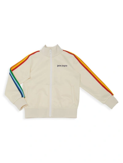 Shop Palm Angels Little Girl's & Girl's Rainbow Tuxedo Stripe Track Jacket In White Navy Blue