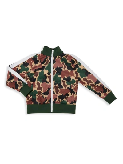 Shop Palm Angels Little Boy's & Boy's Camouflage Track Jacket In Beige