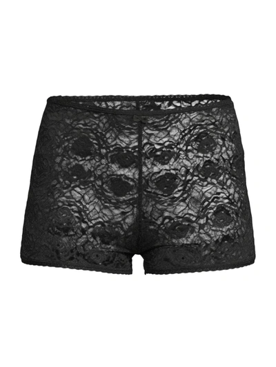 Shop Andine Women's Delphine Lace Shorts In Black
