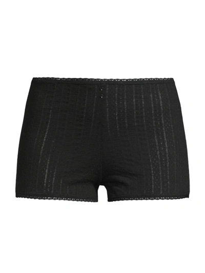 Shop Andine Women's Delphine Pointelle Shorts In Black