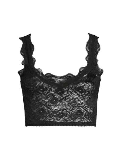 Shop Andine Women's Colette Lace Crop Top In Black