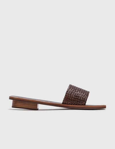 Shop St Agni Edi Woven One Strap Sandal In Brown