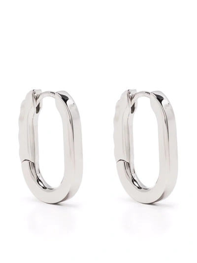 Shop Maria Black Woods Hoop Earrings In Silver