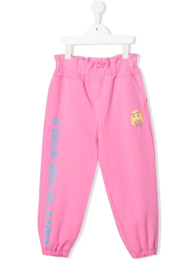 Shop Chiara Ferragni Slogan-print Sweat Pants In Pink