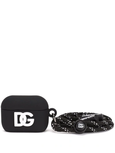 Shop Dolce & Gabbana Logo Airpods Pro Case In Black