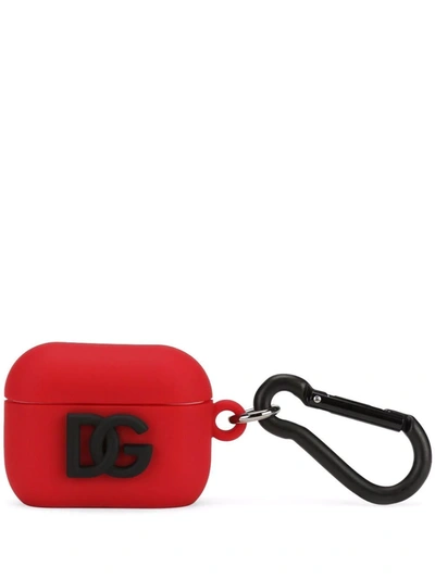 Shop Dolce & Gabbana Silicone Airpods Pro Case In Red