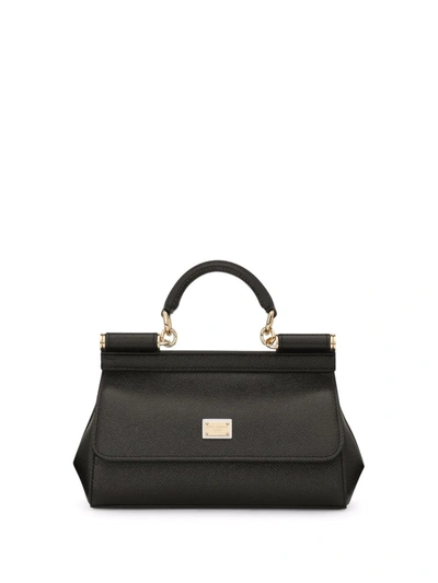 Shop Dolce & Gabbana Small Sicily Top-handle Bag In Black