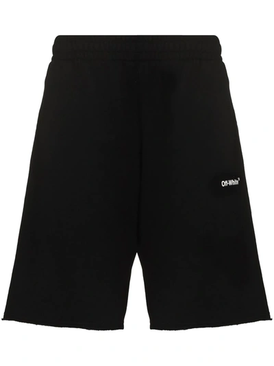 Shop Off-white Caravaggio Diag Track Shorts In Black