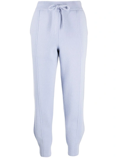 Shop Pringle Of Scotland Drawstring Knitted Track Pants In Blue