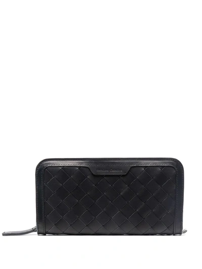 Officine Creative Berge Zip-around Woven Wallet In Black