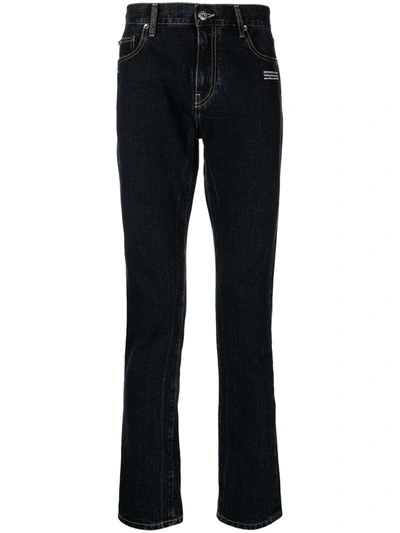 Shop Off-white Low-rise Skinny Jeans In Blue