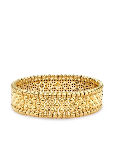 Shop Pragnell 18kt Yellow Gold Bohemia Three Row Bangle