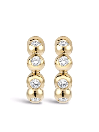 Shop Pragnell 18kt Yellow Gold Bohemia Diamond Hoop Earrings