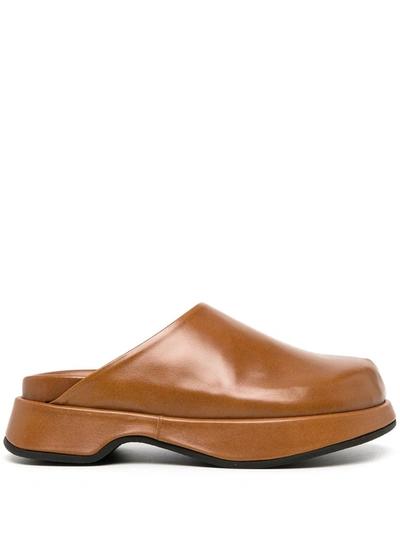 Reike Nen Hygge Leather Mule Clogs In Brown