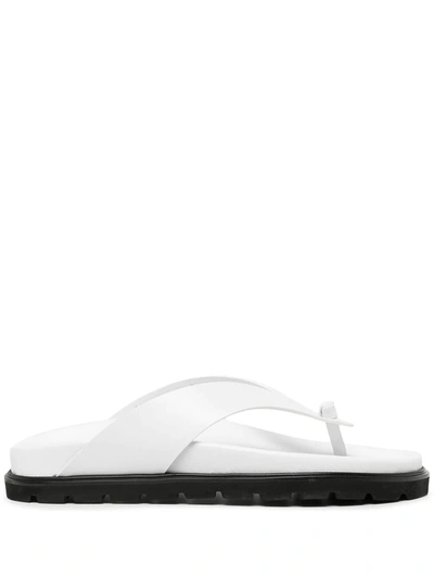 Shop Reike Nen Two-tone Leather Flip Flops In White