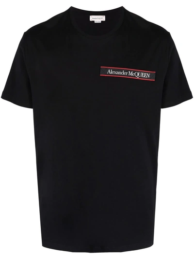 Shop Alexander Mcqueen Logo-patch Short-sleeve T-shirt In Black